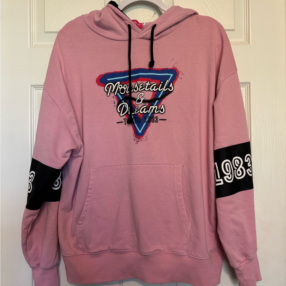 NWOT Disney Park Tokyo Pink Hoodie Neon Mousetails & Dreams Size L